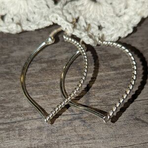 Infinite Loop Silver Tone Rope Design Earrings